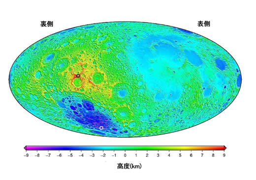 ハンメル等積投影図法による月地形図